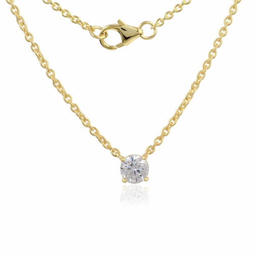 White Moissanite Chain Pendant Sterling Silver