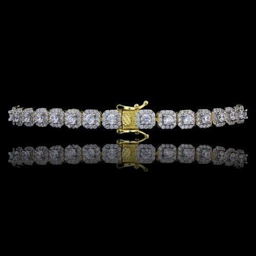 FABLE 4.68 CTW CZ RHODIUM MOISSANTE ICED OUT BRACELET | 995481