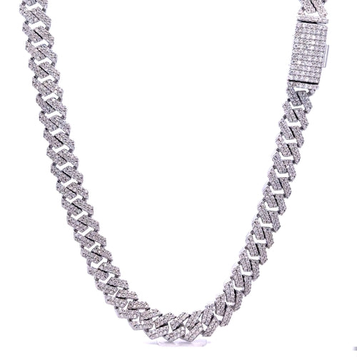 OZARIN 8MM RHODIUM MOISSANITE ICED OUT CUBAN I 994461