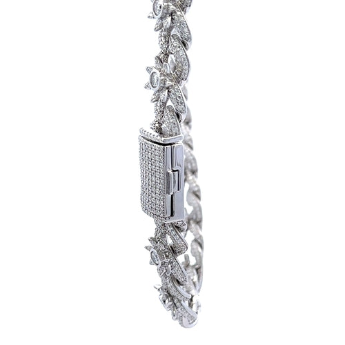 ORIN 12.70 CTW 5 MM RHODIUM MOISSANITE ICED OUT CHAIN | 995811