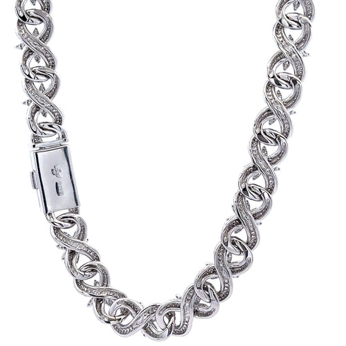 ORIN 12.70 CTW 5 MM RHODIUM MOISSANITE ICED OUT CHAIN | 995811