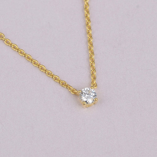 White Moissanite Chain Pendant Sterling Silver