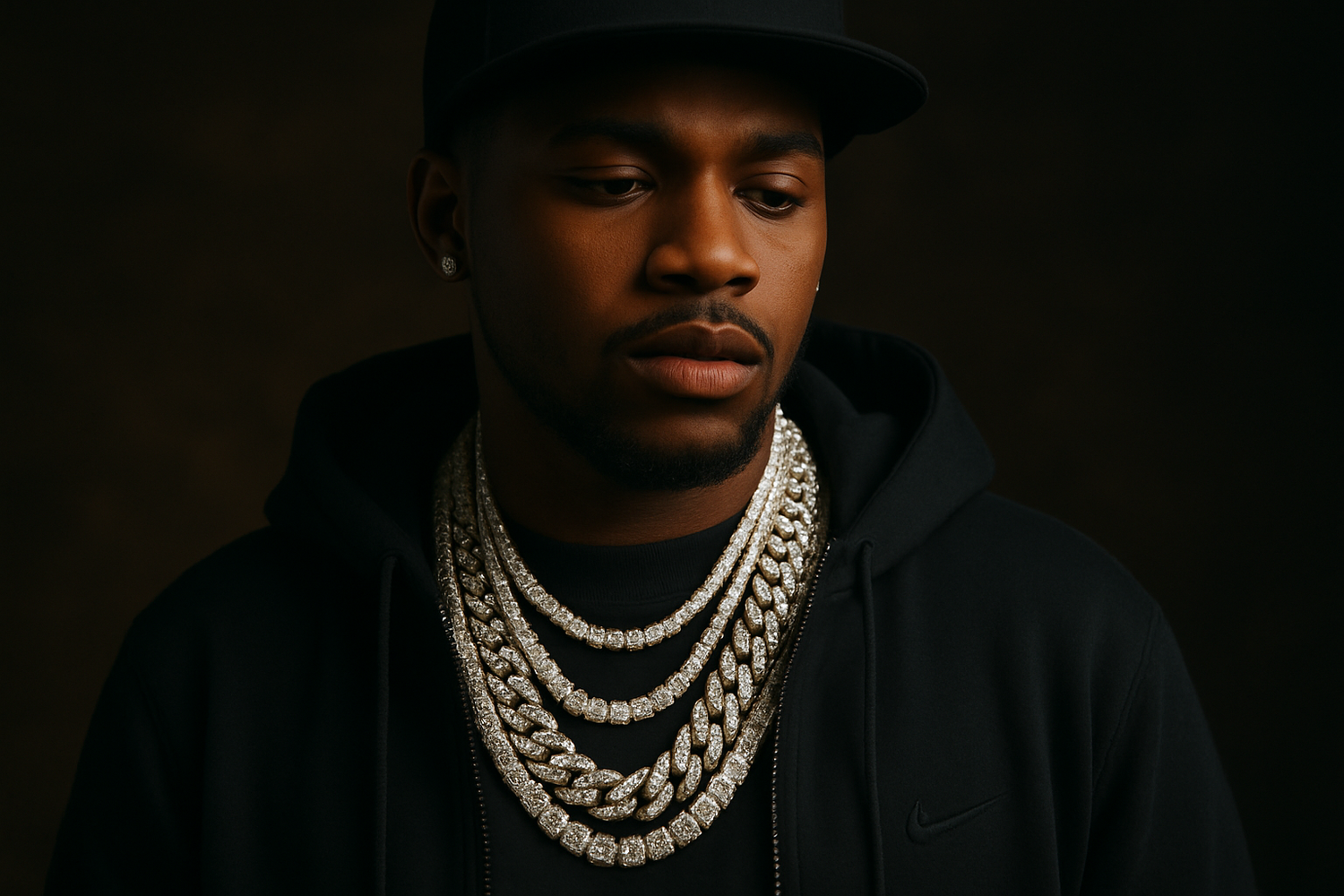 rapper with diamond chains on