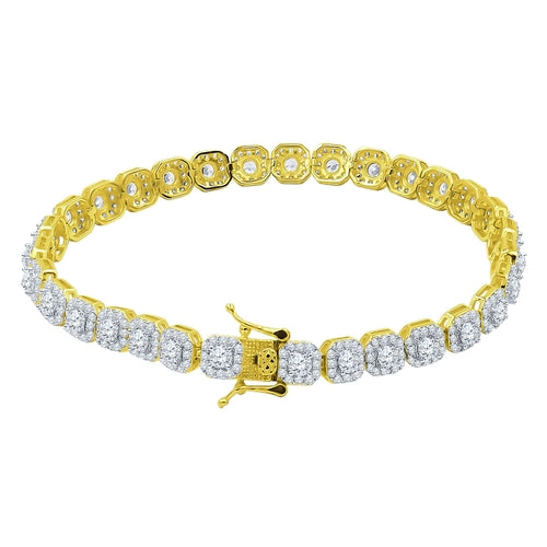 FABLE 4.68 CTW CZ RHODIUM MOISSANTE ICED OUT BRACELET |  995481