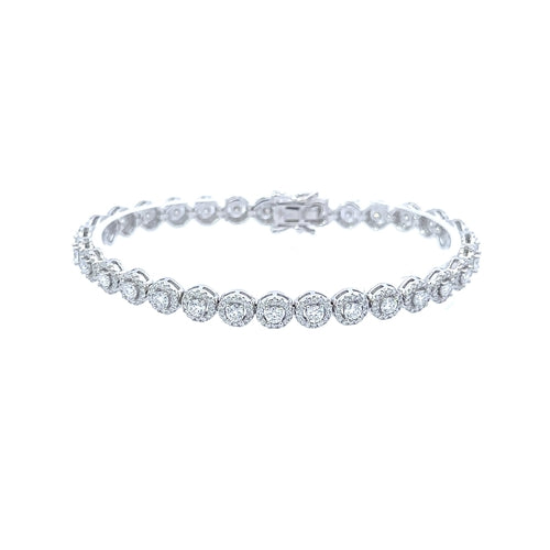 FABLE 4.68 CTW CZ RHODIUM MOISSANTE ICED OUT BRACELET |  995481