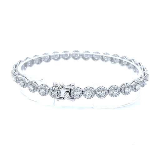 DUSK 6.19 CTW 7MM CZ RHODIUM MOISSANTE ICED OUT BRACELET |  995651