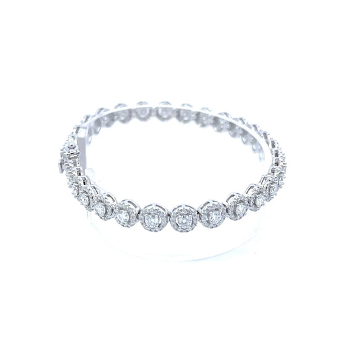 DUSK 6.19 CTW 7MM CZ RHODIUM MOISSANTE ICED OUT BRACELET |  995651